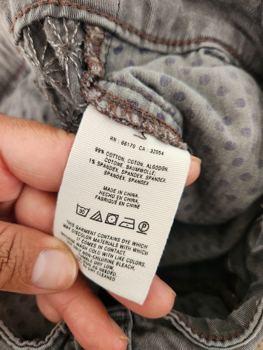 Pilcro & The Letterpress Straight Hyphen Pant Gray Abstract Embroidered Size 27 - Picture 6 of 12